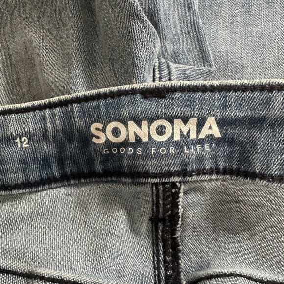 Sonoma Womens Bermuda Denim Shorts Size 12 Jorts Cotton Blend Vacation Beach - Picture 3 of 9